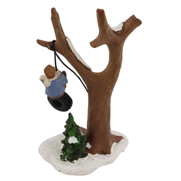 Holiday Time Swinging Boy on Tire Figuarine Christmas Village Decor w/ Box 5" - Picture 4 of 10